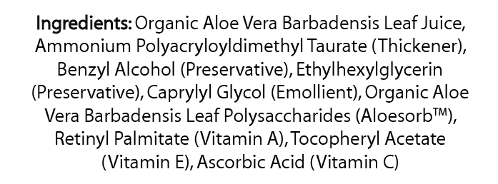 99% Aloe Vera Gelly Ingredient List - Lily of the Desert
