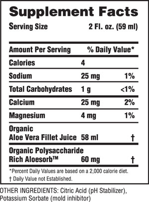 Inner Fillet Aloe Vera Juice Supplement Facts - Lily of the Desert