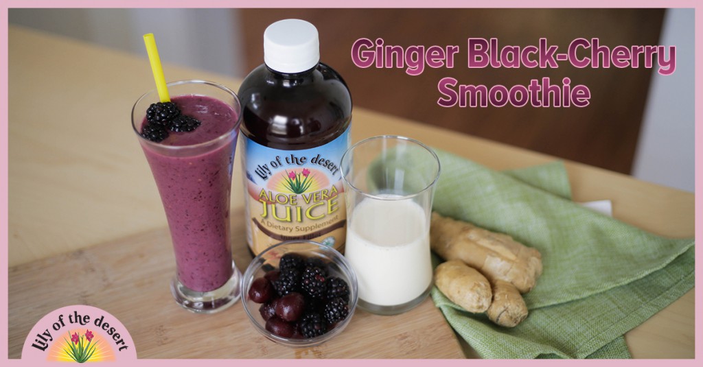 ginger black cherry smoothie recipe with aloe vera - Lily of the Desert