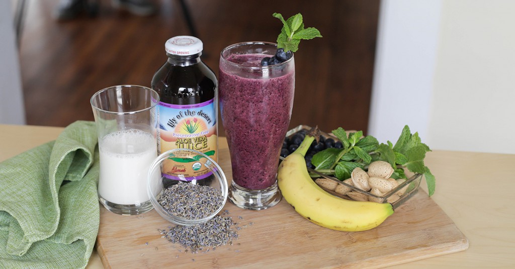 blueberry lavender mint smoothie recipe - lily of the desert