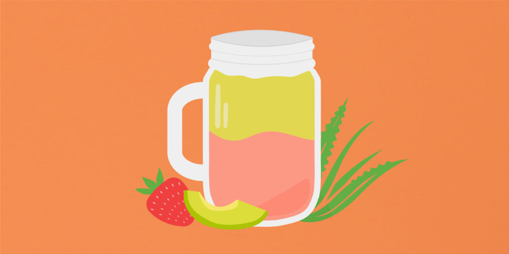 Avocado strawberry layered smoothie - Lily of the Desert