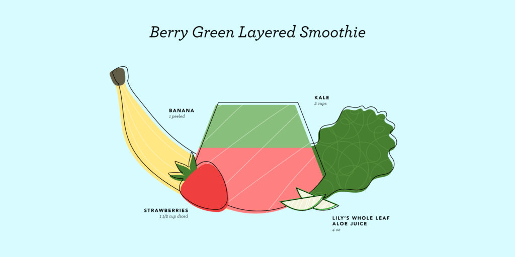 Berry green layered smoothie recipe - Lily of the Desert