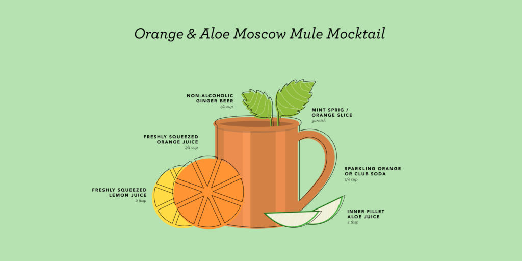 Orange & aloe moscow mule mocktail recipe - Lily of the Desert