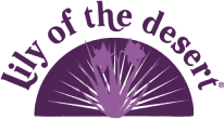 Lily of the Desert logo in purple without backgrund