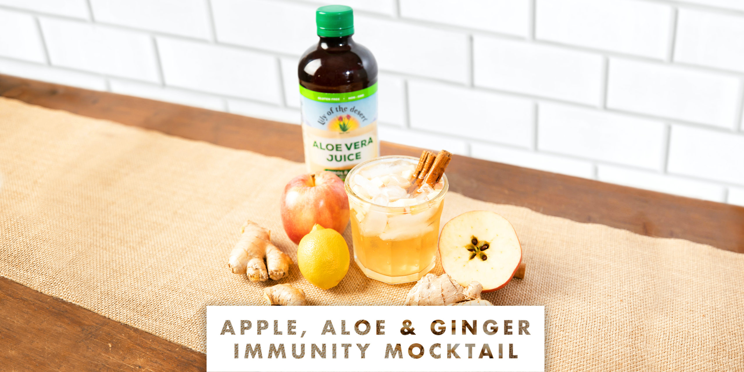 apple aloe ginger immunity mocktail - Lily of the Desert